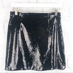 Call Me Eden Black Sequin Pencil Mini Skirt